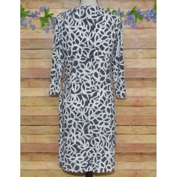 Lauren Ralph Lauren Women's Size 10 Faux Wrap Sheath Dress Stretch Rushed Gray - Picture 8 of 12